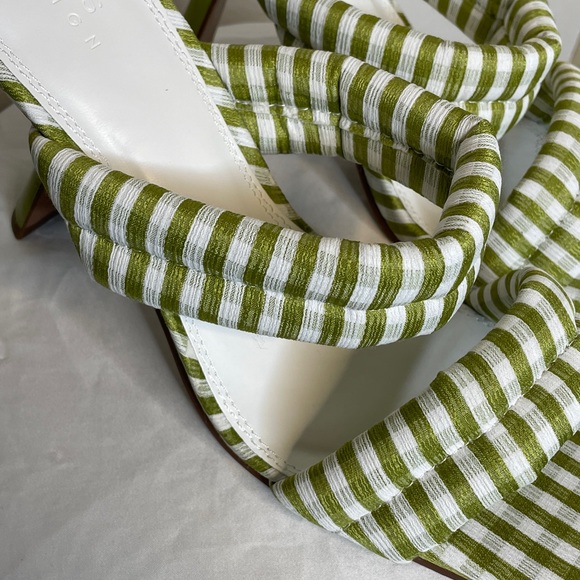 Asos Gingham Heeled Mules in Green Gingham - Picture 3 of 4